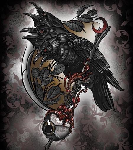 Tattoos - Al Perez Evil Three Headed Crow - 138451